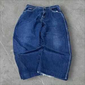 30 Below Jeans Men 34x29 Blue Y2K Baggy Wide Leg Skater Grunge Carpenter Hip Hop